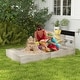 preview thumbnail 2 of 3, Wooden Sandbox with Liner, Kitchen Design, Sink for 3-7 Years Old