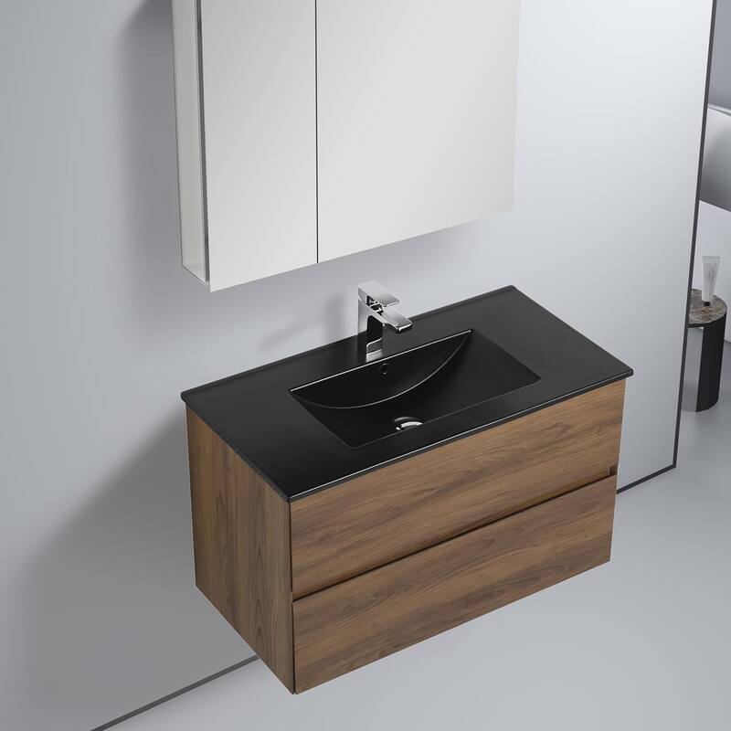 Blossom Wall Mounted Floating Bathroom Vanity with Double Acrylic Sink