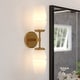 preview thumbnail 1 of 10, Warren 2-Light 4.75 in. Mid-Century Modern Wall Sconce, Clear Glass, Dimmable, LED Compatible, Bathroom Vanity Fixture Brushed Brass - 4.75-in W x 18.5-in H x 5.5-in D