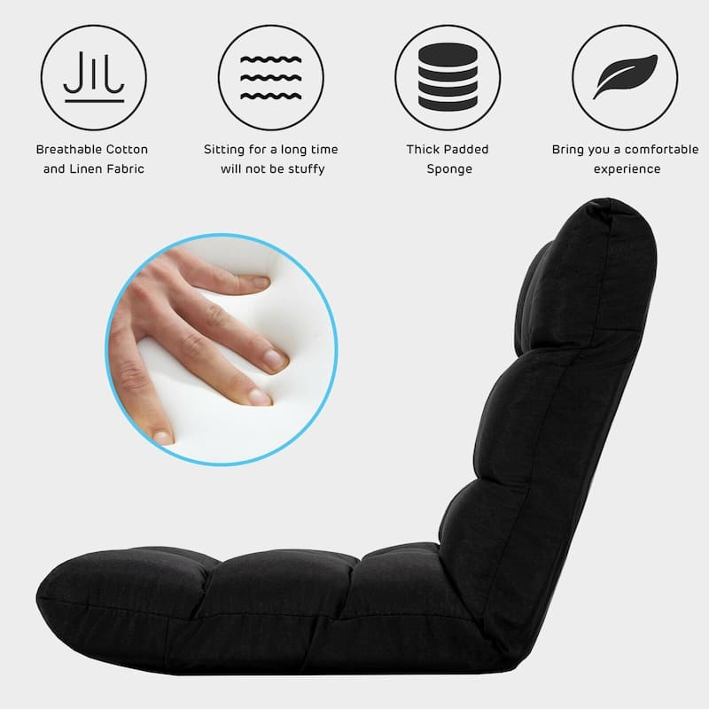 14-Position Adjustable Folding Lazy Gaming Sofa - 42"x 21"x 4"(L x W x H)