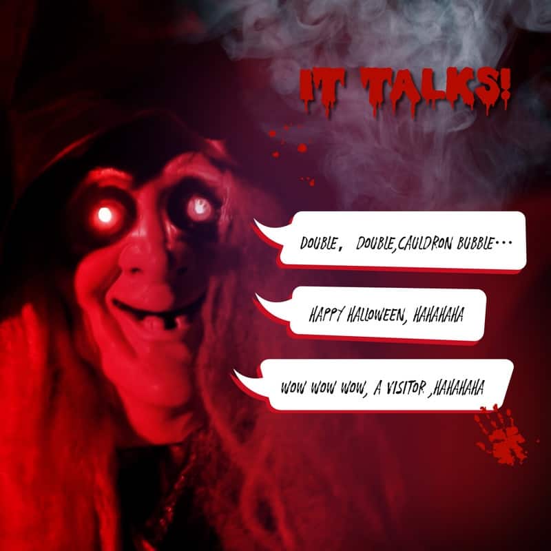 3ft Animatronics Hanging Witch Talking Outdoor Halloween Decorations