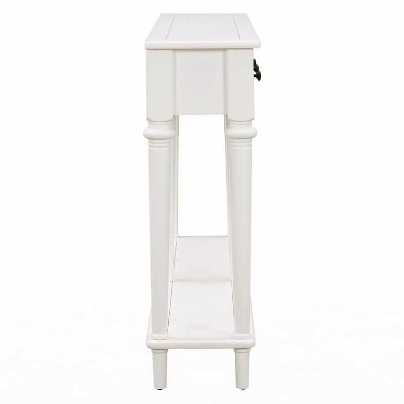 Entryway Table with 4 Drawers(White)