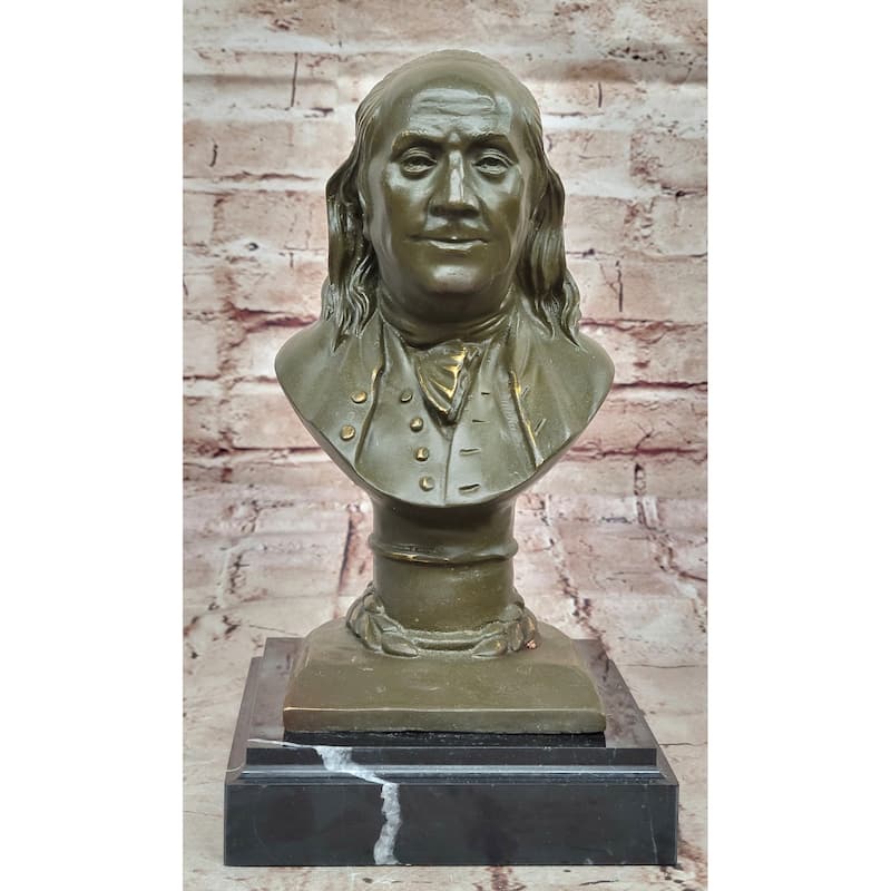 Benjamin Franklin Bronze Bust – Founding Father Sculpture