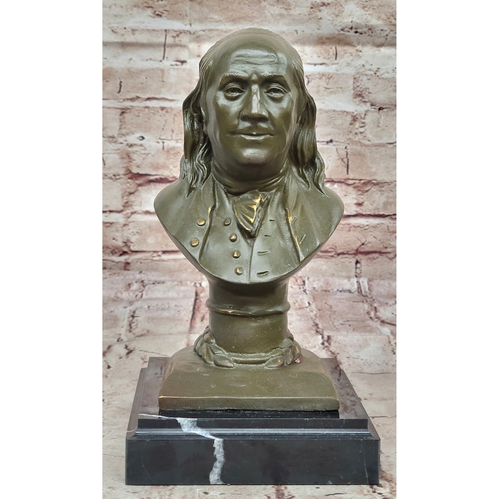 Benjamin Franklin Bronze Bust – Founding Father Sculpture