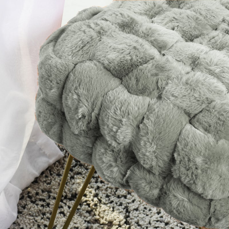 FoxFauxFur Pouf Stool