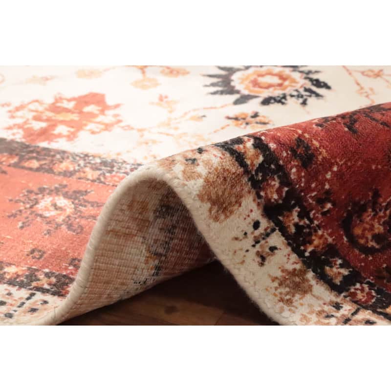 Hand Knotted Oriental Viscose Silk Carpet Transitional All-Over Beige & Ivories Oushak Area Rug - 7' 8'' X 5' 0''