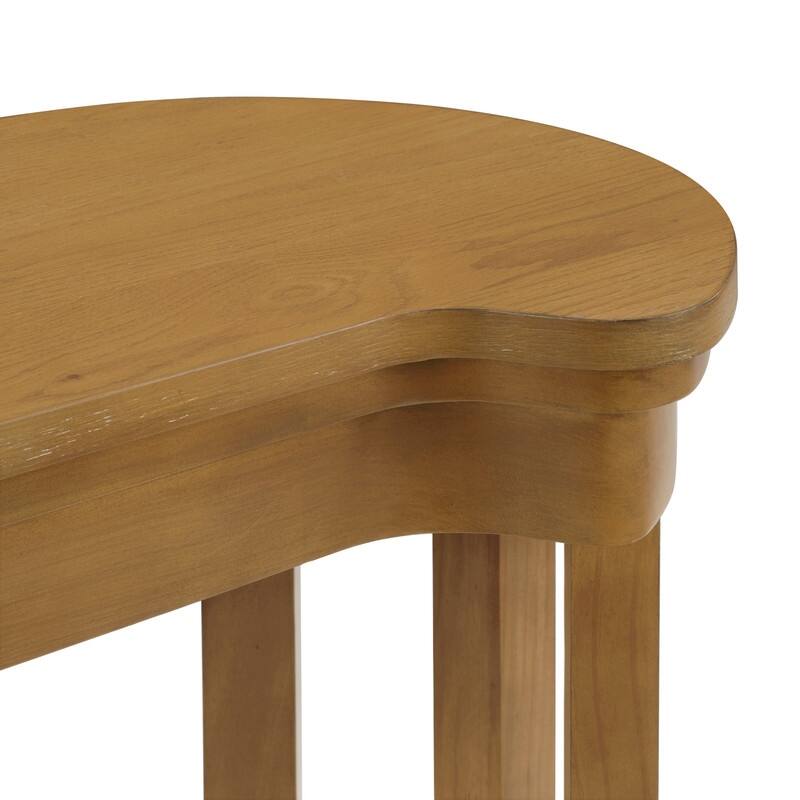 4-Piece Counter Height Dining Set, Solid Wood Kitchen Table with 3 Padded Stools