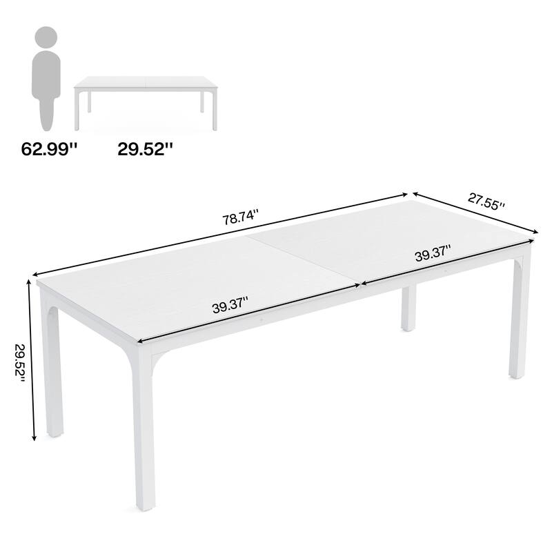 78.74 inch Extra Long 2 Person Double Computer Desk for Home Office
