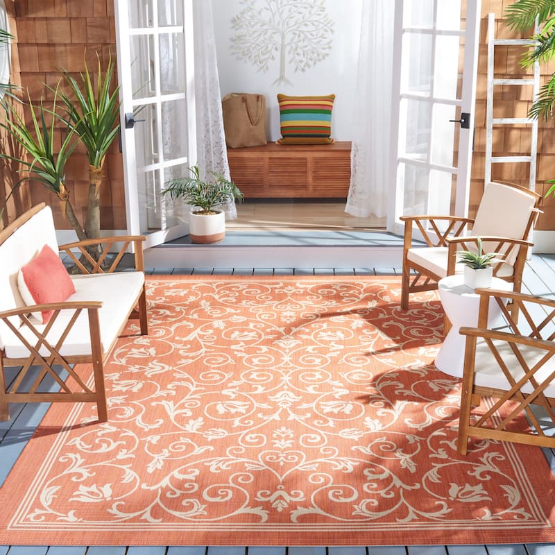 SAFAVIEH Courtyard Clarine Indoor/ Outdoor Waterproof Patio Backyard Rug