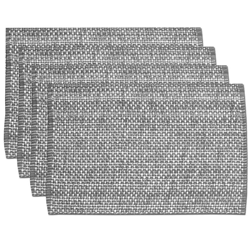 Sweet Home Collection Two Tone Cotton Woven 13x19 Placemats Grey (Set of 2, 4, or 6)