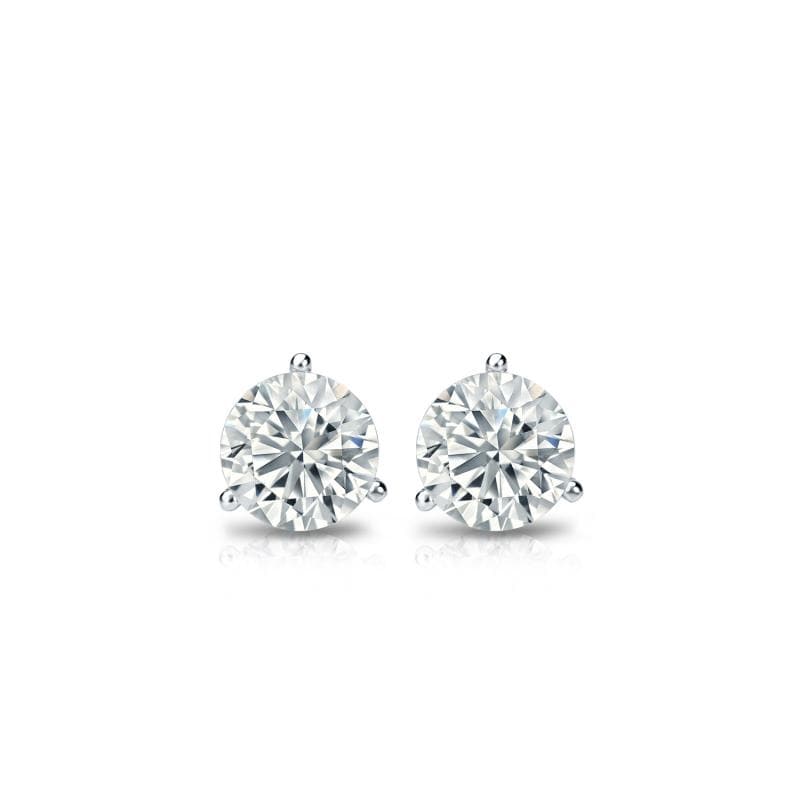 Auriya 14k Gold Lab Grown Round Diamond Stud Earrings 0.50 to 5.00 ct. tw. 3-Prong Push-Back (E-F VS)