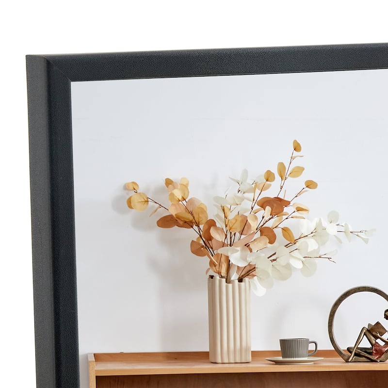 Roomfitters Full-Length Mirror with Black Solid Wood Frame, 71"x31.4" Floor Standing or Wall-Mounted Dressing Mirror