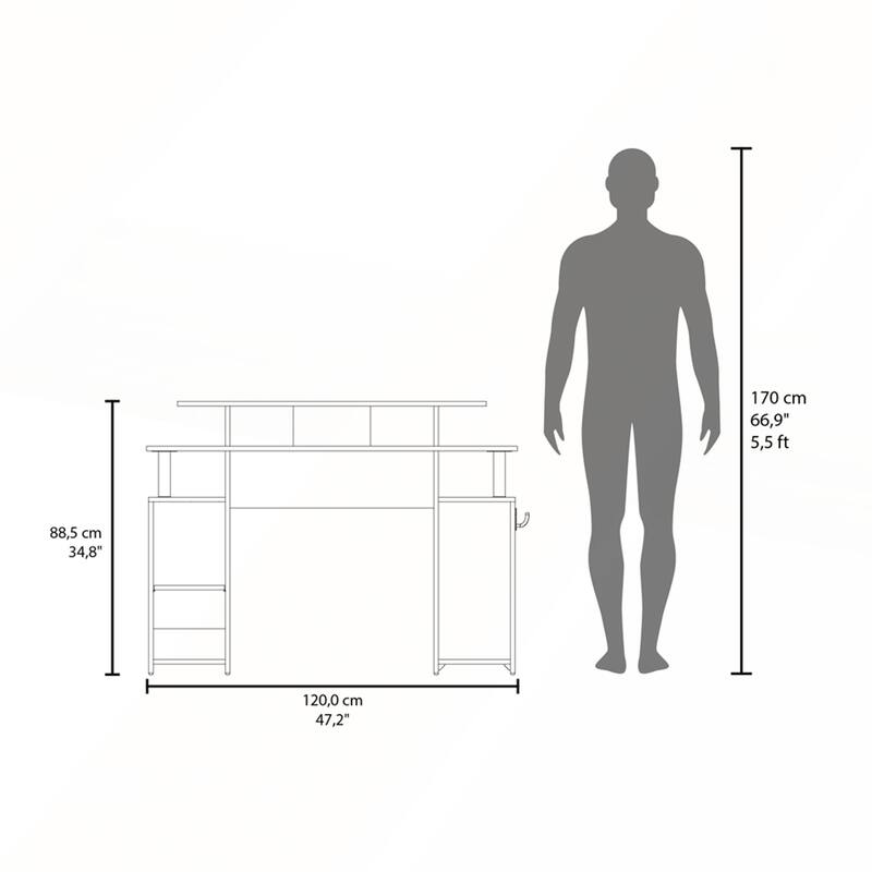 Ergonomic Desk with Ample Storage for Monitors and Accessories
