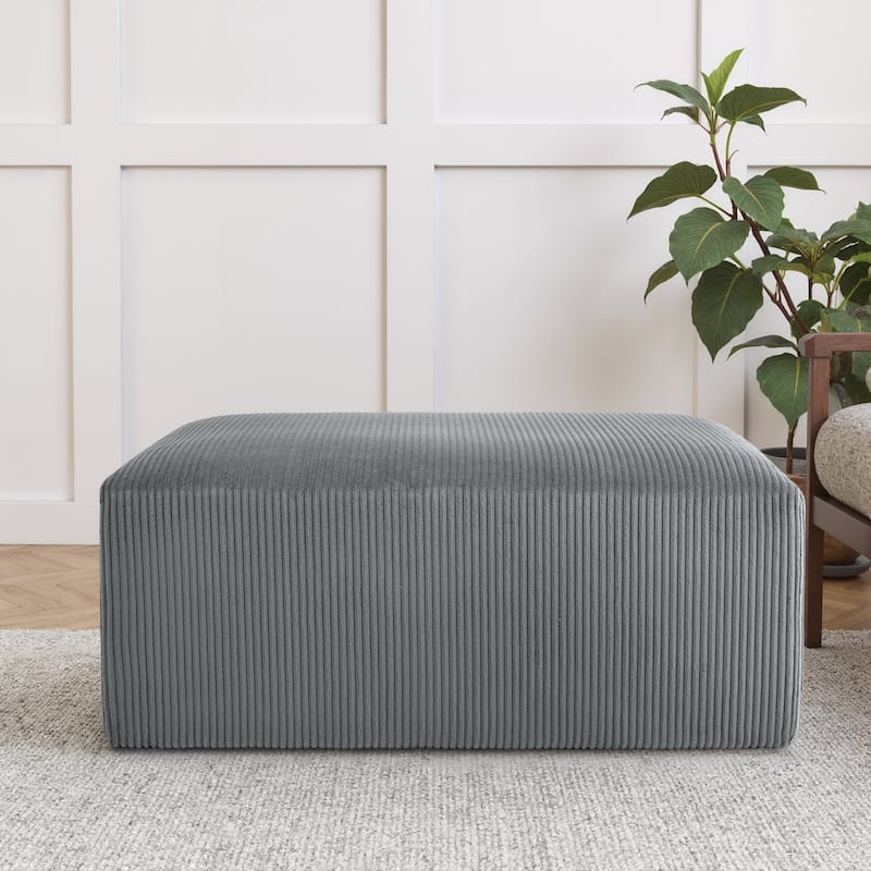 Corduroy Upholstered Modular Sectional Sofa with Ottoman