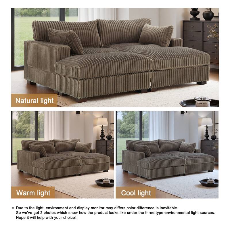 Plush Cloud Couch Modular Sectional Sofa with Ottoman