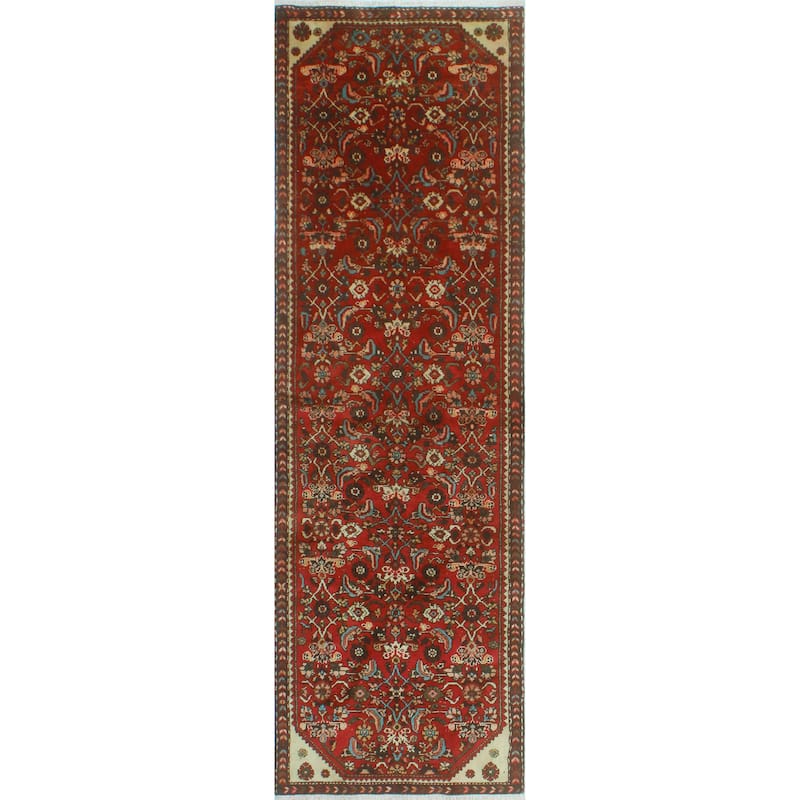 Fine Vintage Distressed Sandigul Red/Charcoal Runner - 2'9" x 9'3"