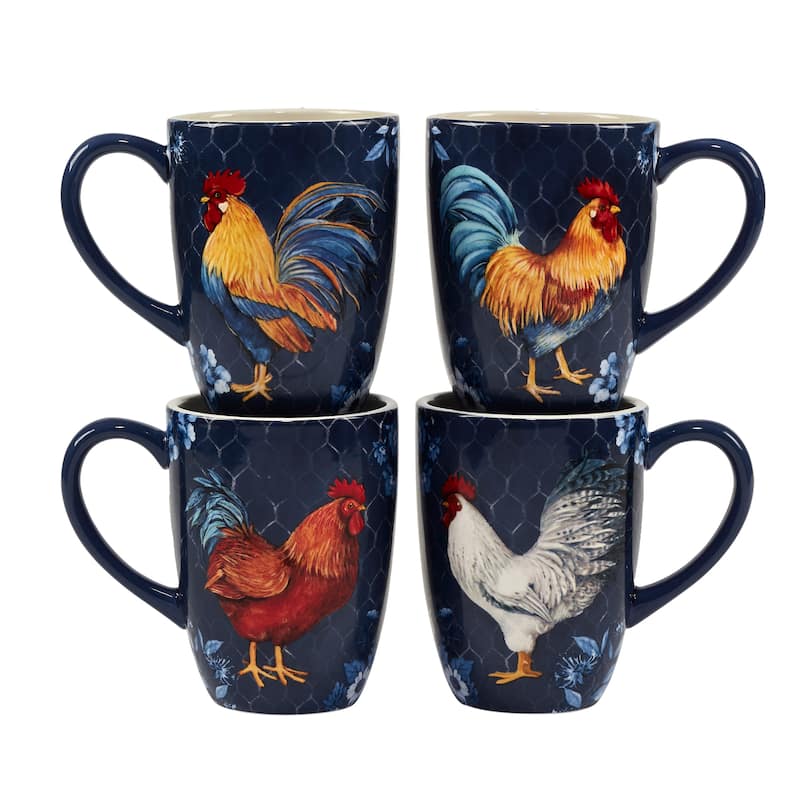 Certified International Indigo Rooster 16-piece Dinnerware Set, Service for 4