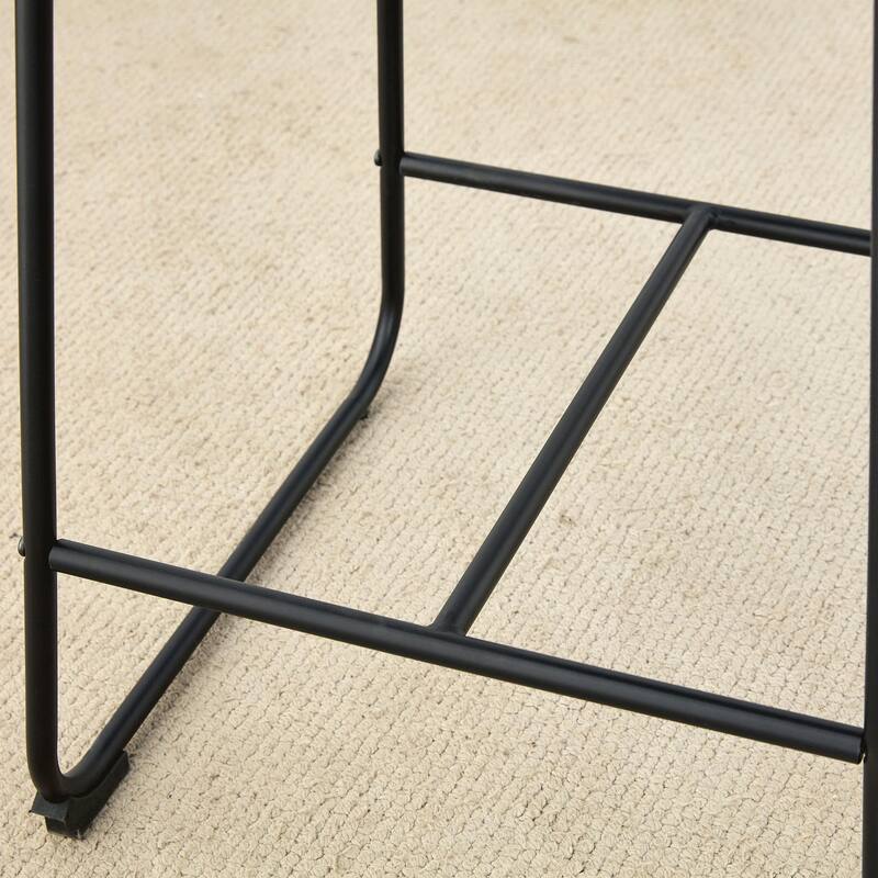 PU Leather Bar Stools Set of 2, Counter Height Bar Stools with Back and Footrest, Kitchens Island Chair with Metal Legs