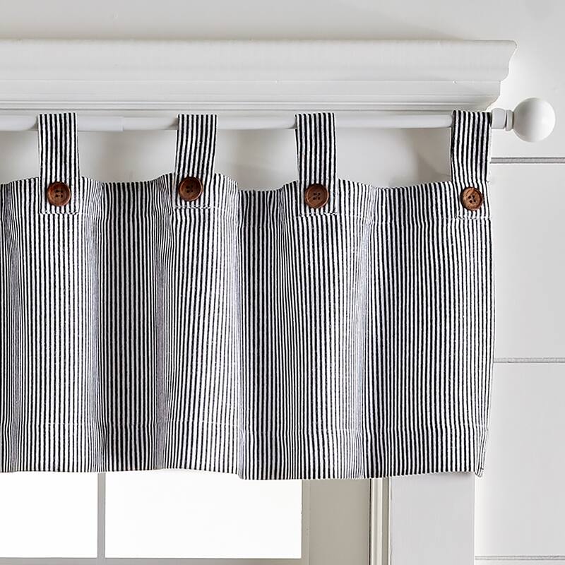 Tucker Ticking Stripe Kitchen Curtain Tier Set