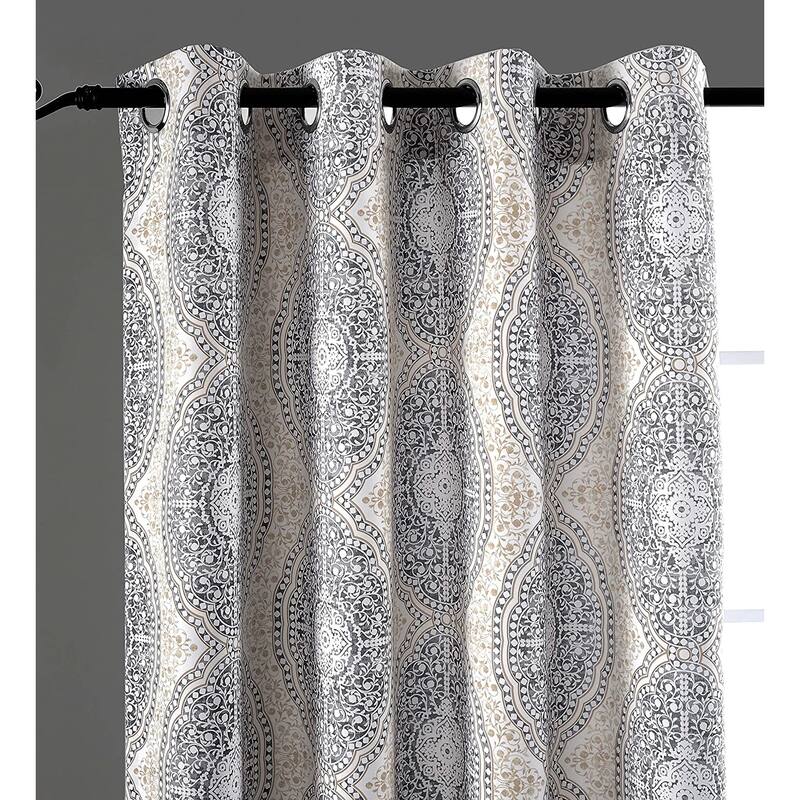 DriftAway Adrianne Pastel Damask Room Darkening Curtain Panel Pair