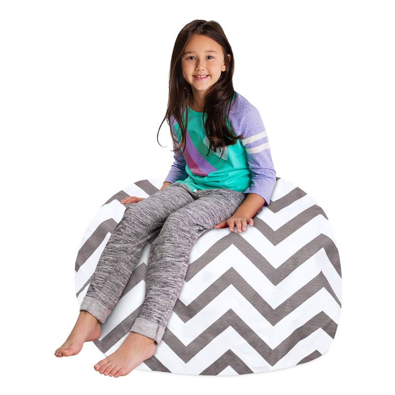 Kids Bean Bag Chair Cover Stuffed Animal Storage or Toy Organizer