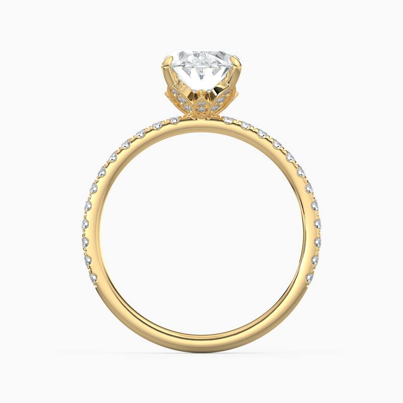 Auriya 14k Gold Oval Lab Grown Floral Petal Diamond Accent Engagement Ring 1.00 to 5.00 ct. tw. (F-G, VS)