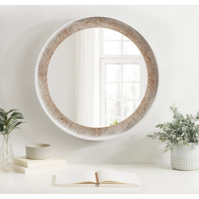 Kate and Laurel Warbrook Round Wall Mirror - 26x26