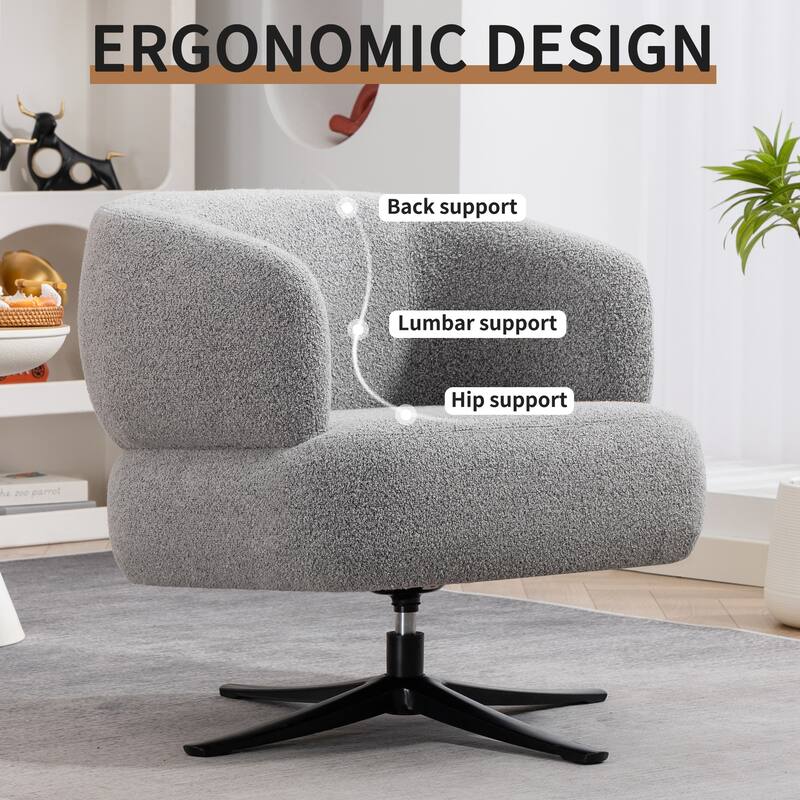 Swivel Chair Leisure Chair Side Chair, Rustic Accent Chair Antique Grey Reception Chair Reading Chair Armchair