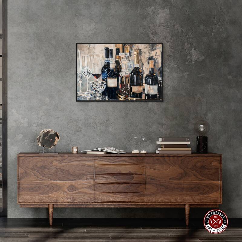 Notoriart Bar Table Classics Framed Bar Cart Art For Men