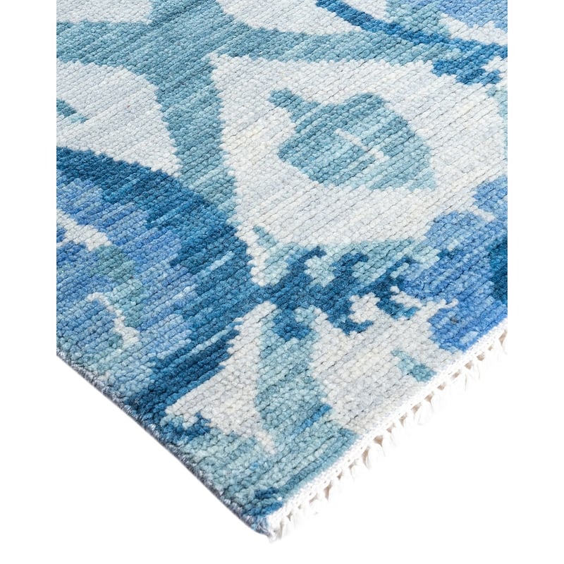 Modern One-of-a-Kind Handmade Area Rug - Gray, 7' 10" x 9' 10" - 7' 10" x 9' 10"