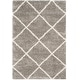 preview thumbnail 89 of 161, SAFAVIEH Hudson Shag Estella Diamond Trellis 2-inch Thick Rug 5'3" x 7'6" - Grey/Ivory