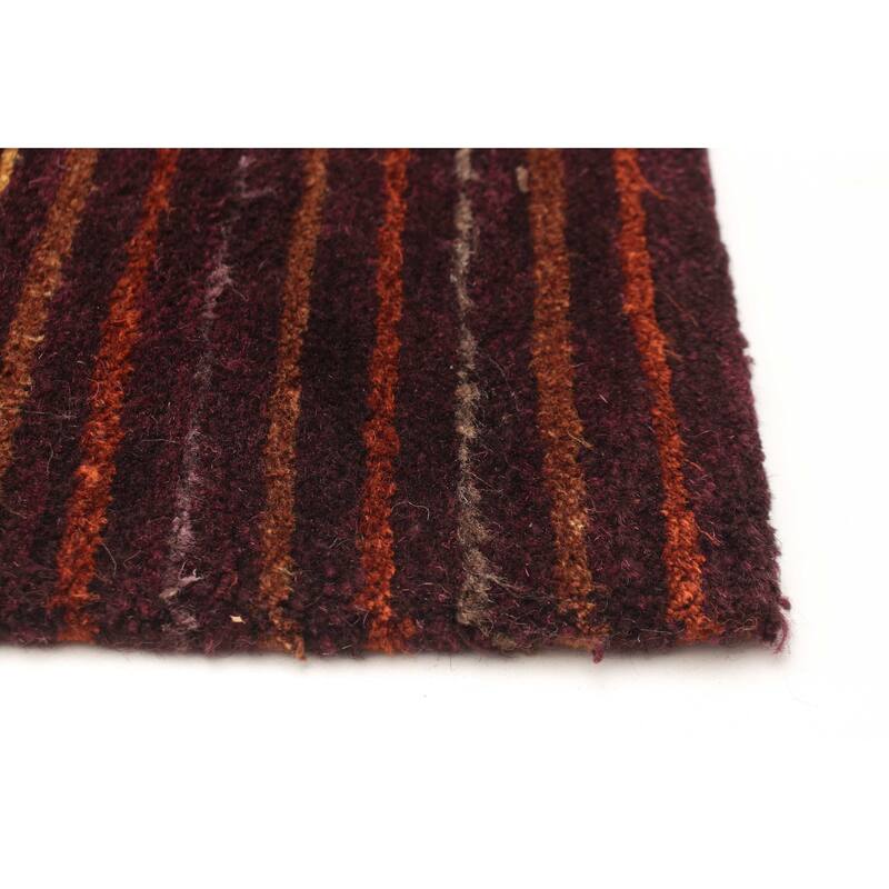 ECARPETGALLERY Hand-knotted Opulence Dark Brown Wool Rug - 3'0 x 11'4