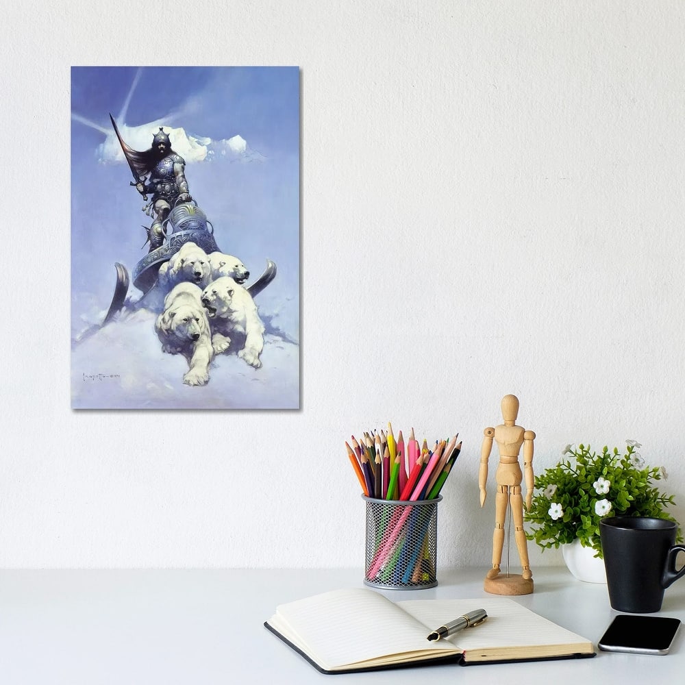 iCanvas "Silver Warrior" by Frank Frazetta Canvas Print