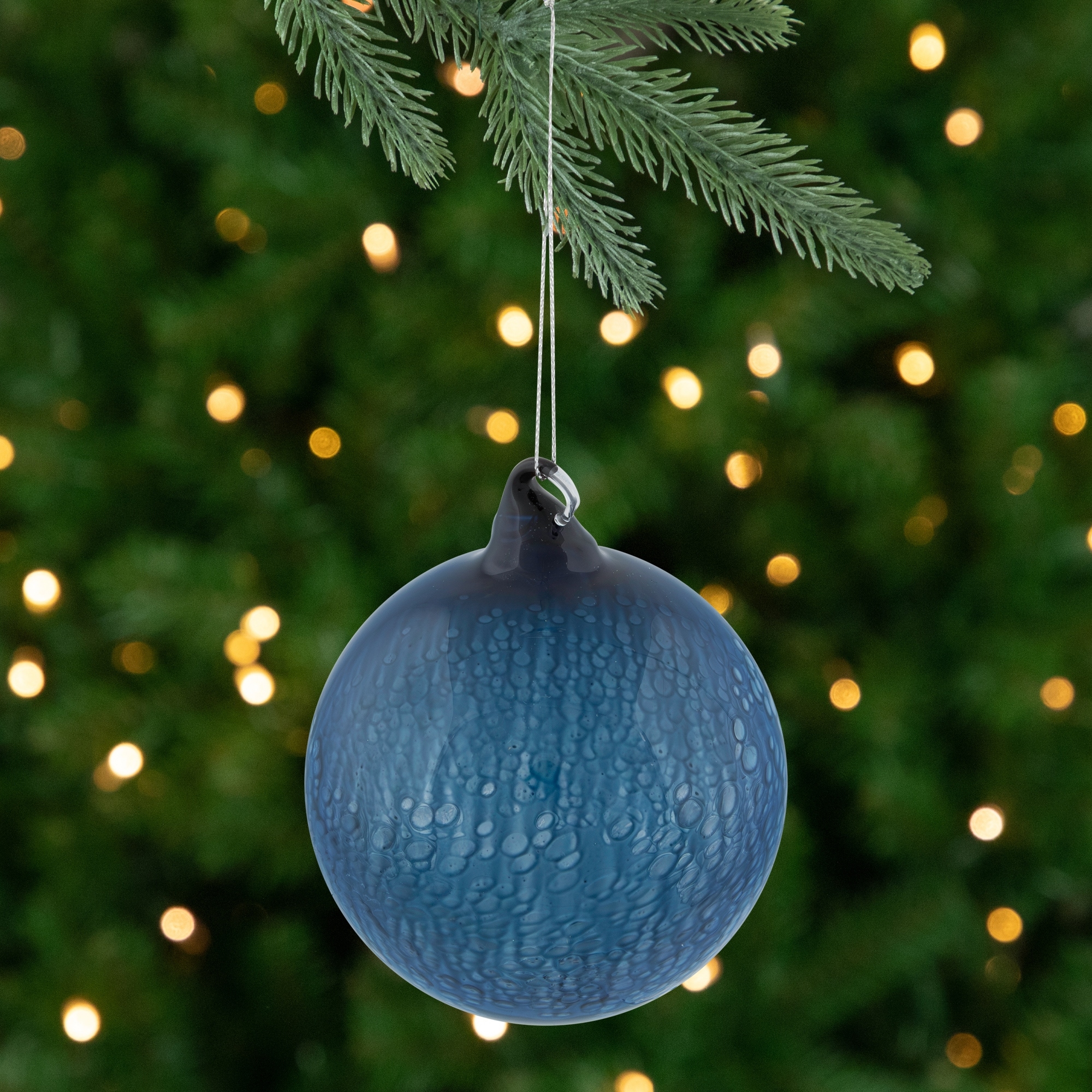 Glass Christmas Ball Ornament - 4.75" - Blue