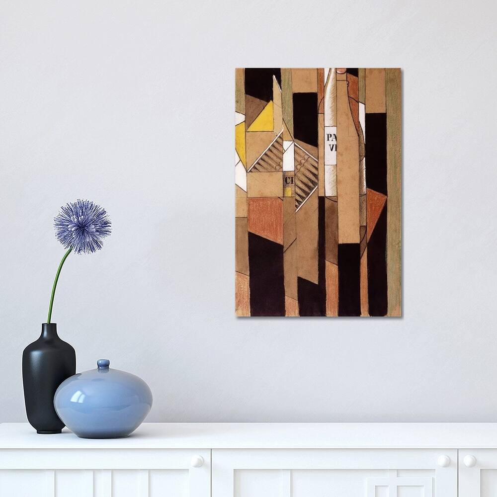 iCanvas "Still-life with Bottle and Cigars; Nature Morte avec Bouteille et Cigares, 1912" by Juan Gris Canvas Print