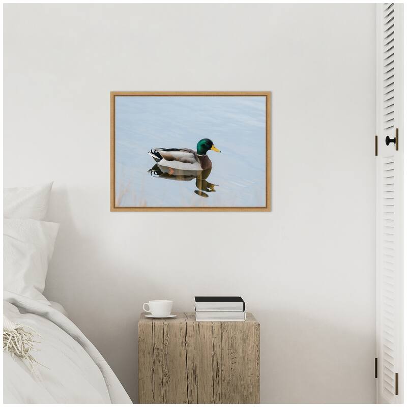 Kate and Laurel Sylvie Mallard Duck Framed Canvas by Crystal Lynn Collins