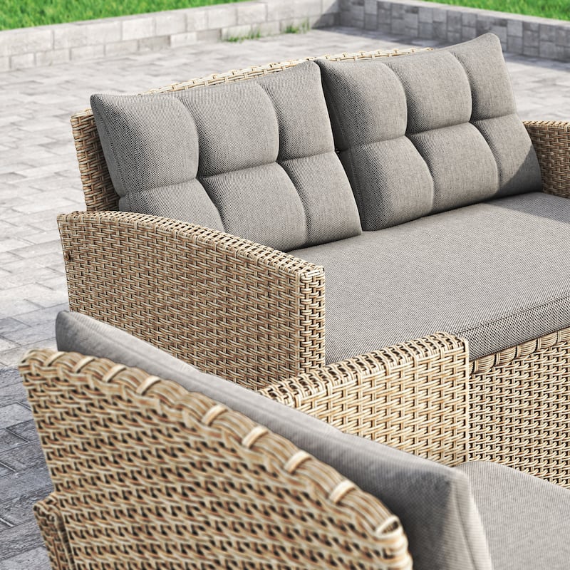 Corvus Armitage 8-piece Outdoor Wicker Sofa Set with Cushions
