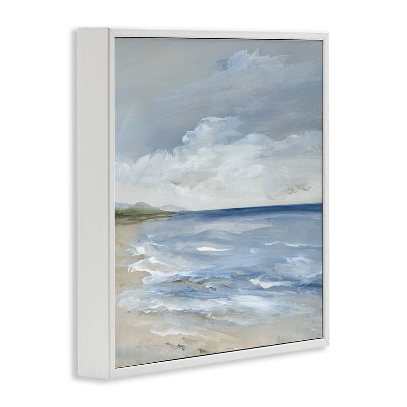 Stupell Stormy Beach Landscape Framed Giclee Art Design By Nan