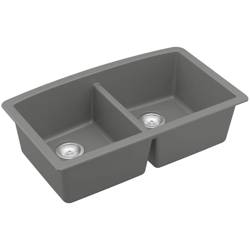 Karran USA QU-710-PK1 Quartz QU 32" Undermount Double Basin Quartz
