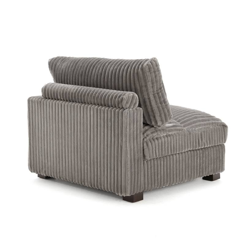 Cotton Flannel Sectional Sofa w/ Adjustable Headrests & Pillows