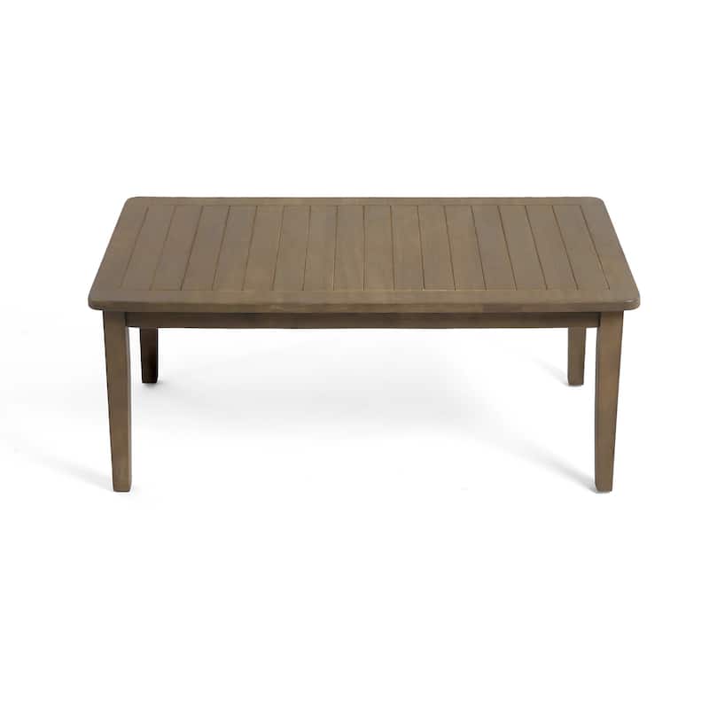 Outdoor Wood Teak Cushioned Patio 2 Seater Loveseat with Coffee Table