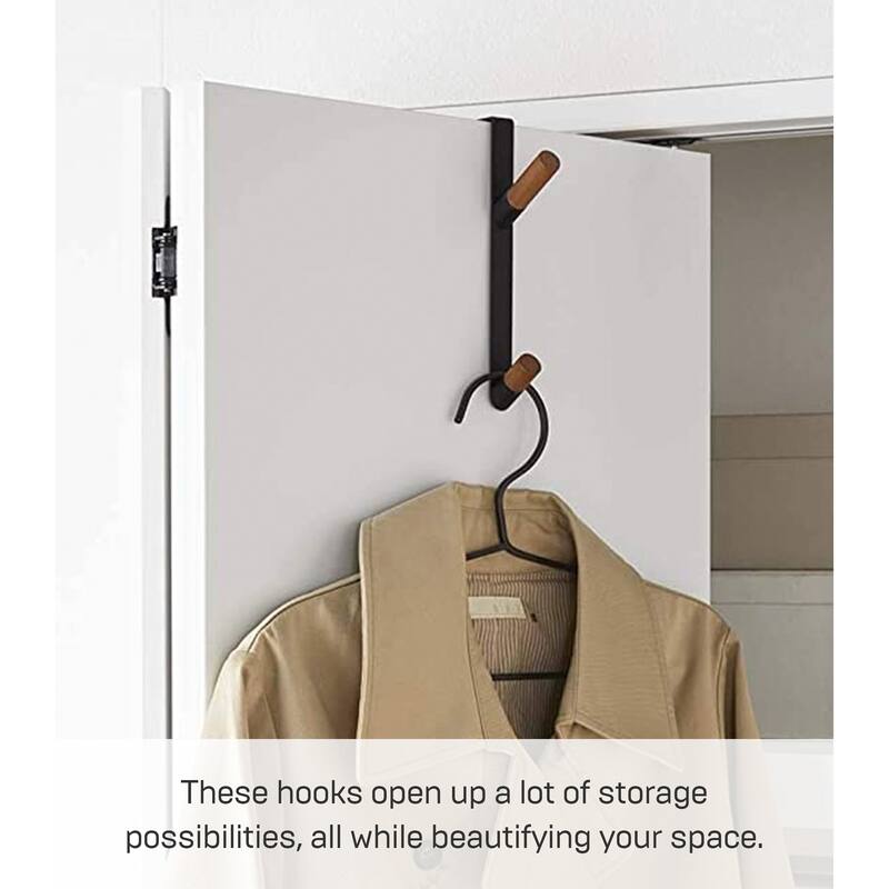 Yamazaki Home Over-the-Door Hook, Steel - L 3.86 x W 0.59 x H 7.09 inches