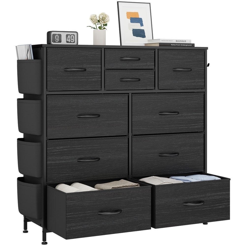 10 Drawer Dresser Fabric Closet Storage Tower Organizer Unit Bedroom