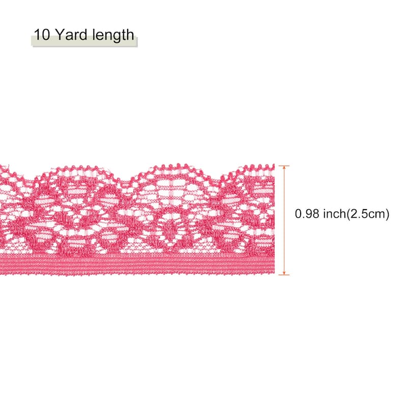 Lace Trim Lace Ribbon for Clothes Fabric Wedding Decoration Gift Wrap - Deep Watermelon Red