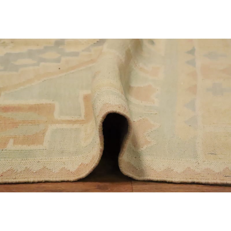 Hand Woven Oriental 100% Wool Carpet Southwestern Tribal Greys & Charcoal Kilim Area Rug - 6' 1'' X 4' 1''