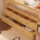 preview thumbnail 5 of 21, Wooden Twin Size Low Loft Bed with House Shape Headboard Built-in LED Lights, Kids Storage Bed with Drawers and Storage Stairs