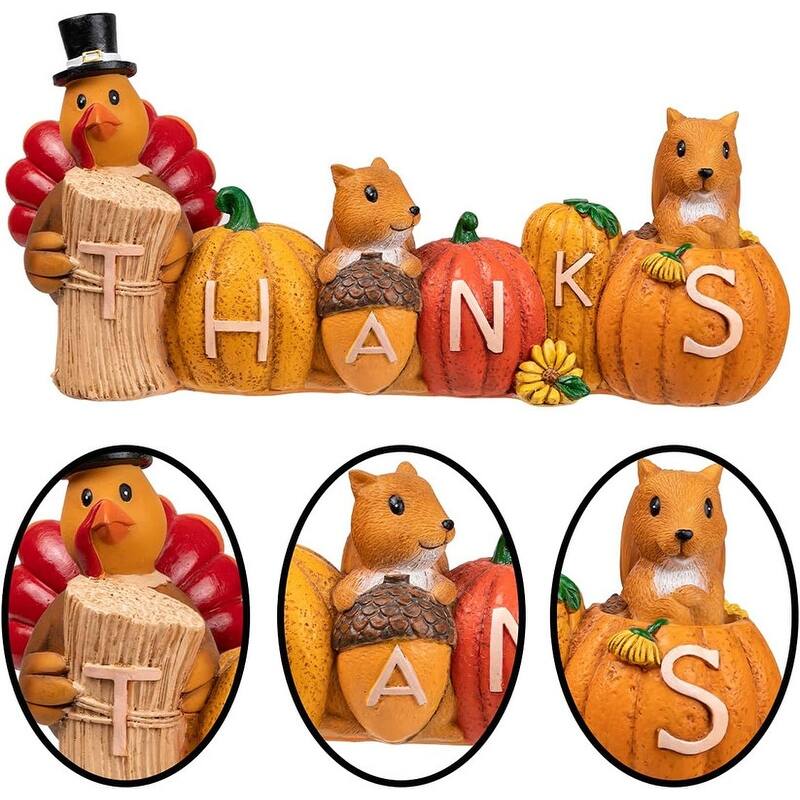 Resin Pumpkin Turkey Tabletop Decor, Thanksgiving Fall