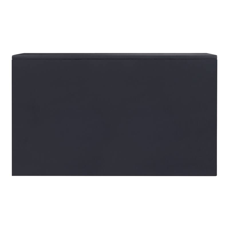 Modern Bedroom Nightstand of Two Drawers Beveled Acrylic Trim Wooden Furniture 1pc, Midnight Blue Finish