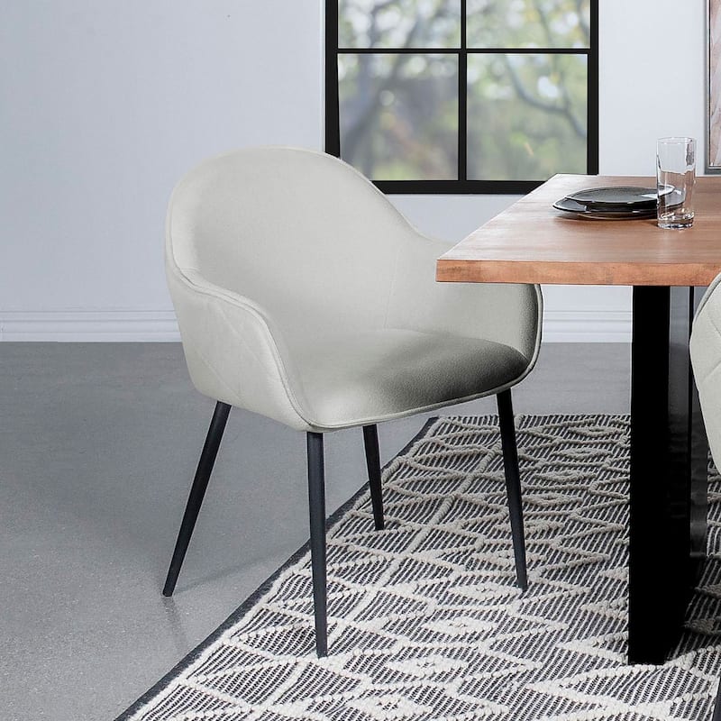 Emma Fabric Upholstered Dining Arm Chair (Set of 2)