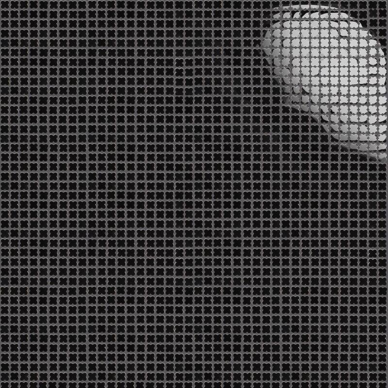 Merola Tile Fioretti Glossy Black 12" x 12" Porcelain Mosaic Floor and Wall Tile